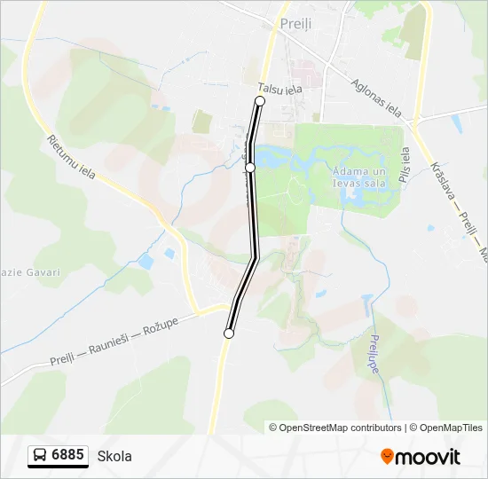 6885 Bus Line Map