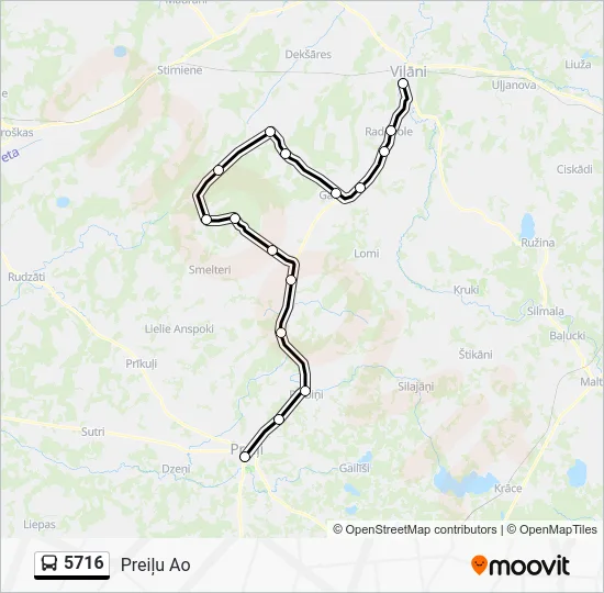 Автобус 5716: карта маршрута