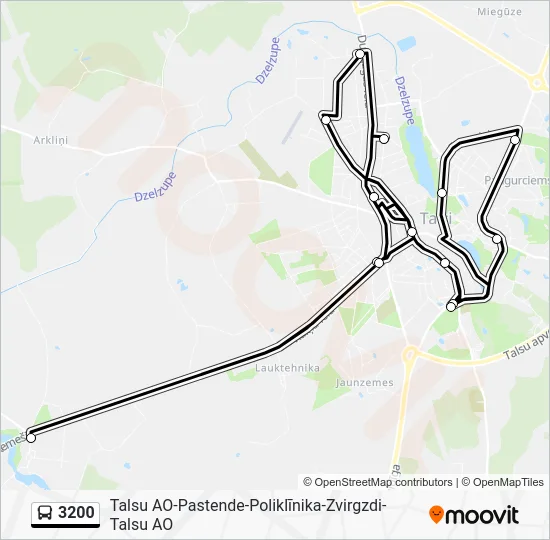Автобус 3200: карта маршрута