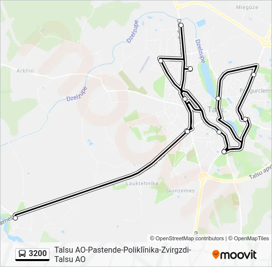 Автобус 3200: карта маршрута