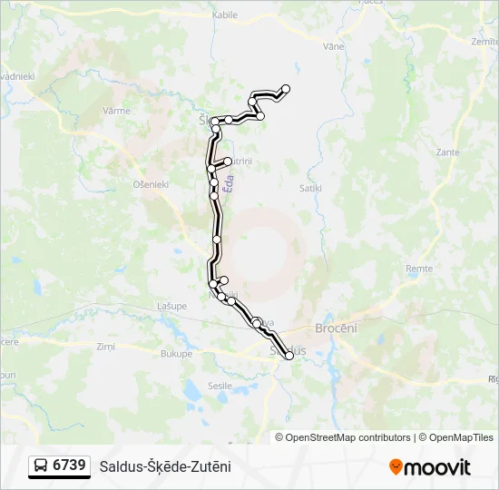 Автобус 6739: карта маршрута