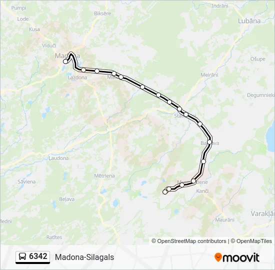 Автобус 6342: карта маршрута