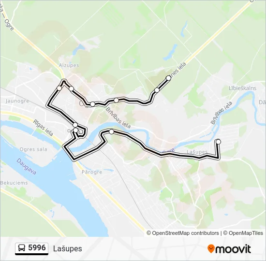 Автобус 5996: карта маршрута