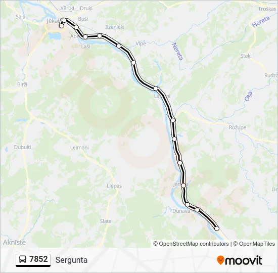 Автобус 7852: карта маршрута