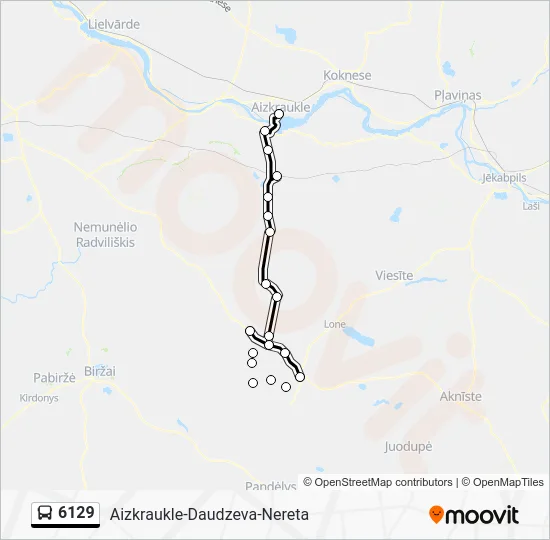 Автобус 6129: карта маршрута