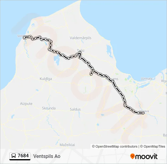 Автобус 7684: карта маршрута