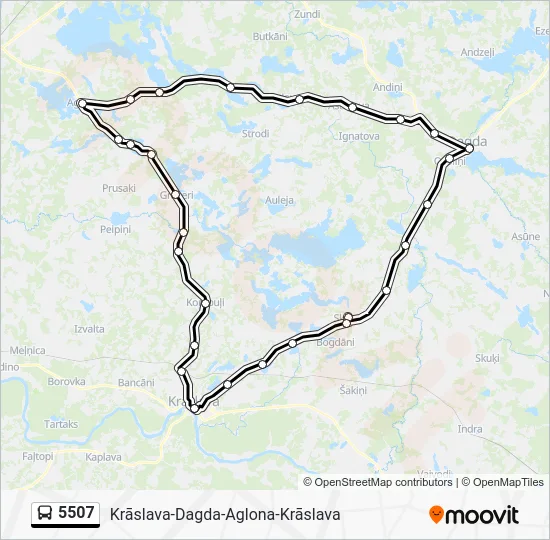 Автобус 5507: карта маршрута