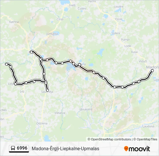 Автобус 6996: карта маршрута