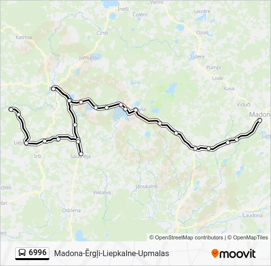 Автобус 6996: карта маршрута