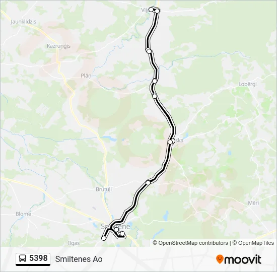 Автобус 5398: карта маршрута