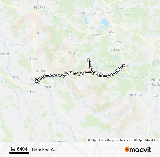 Автобус 6404: карта маршрута