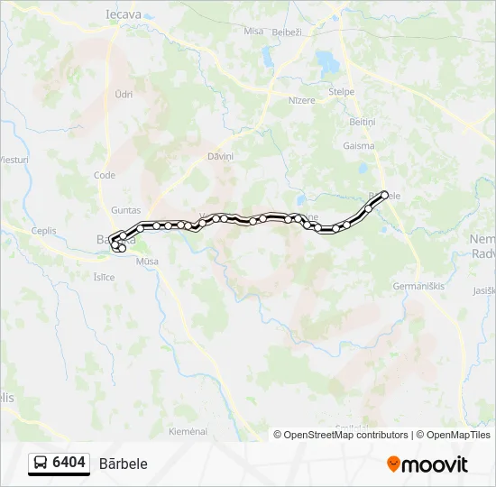 Автобус 6404: карта маршрута