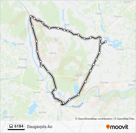 Автобус 6184: карта маршрута