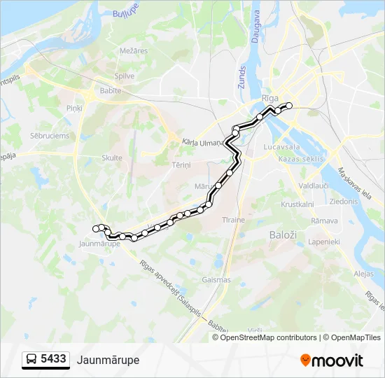 Автобус 5433: карта маршрута