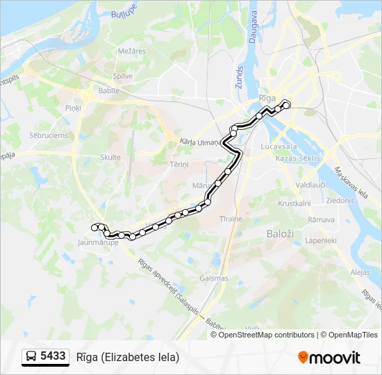 Автобус 5433: карта маршрута