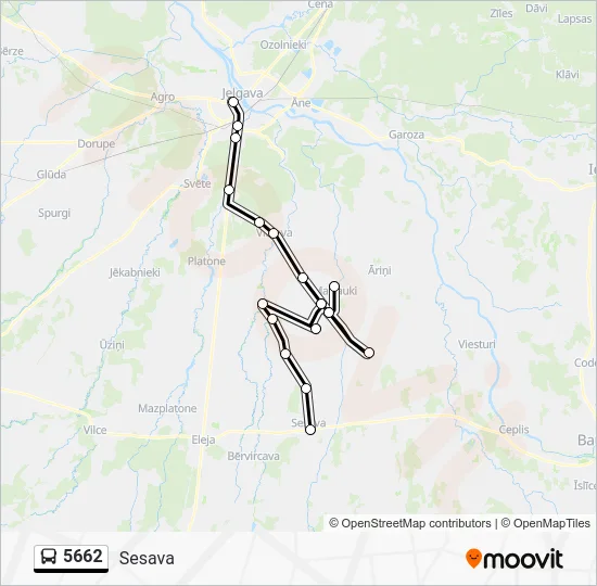 Автобус 5662: карта маршрута