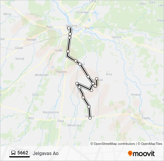 Автобус 5662: карта маршрута