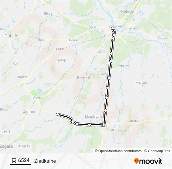Автобус 6524: карта маршрута