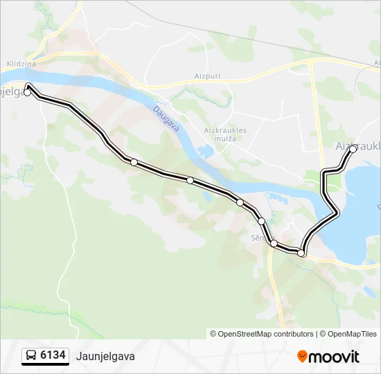 Автобус 6134: карта маршрута