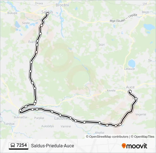 Автобус 7254: карта маршрута