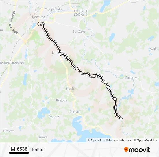 Автобус 6536: карта маршрута