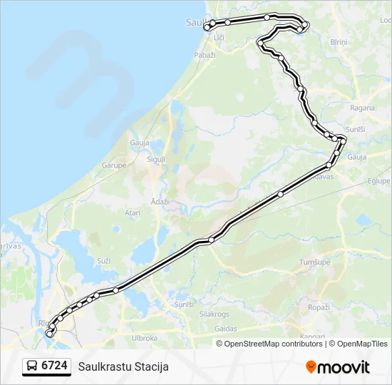 Автобус 6724: карта маршрута