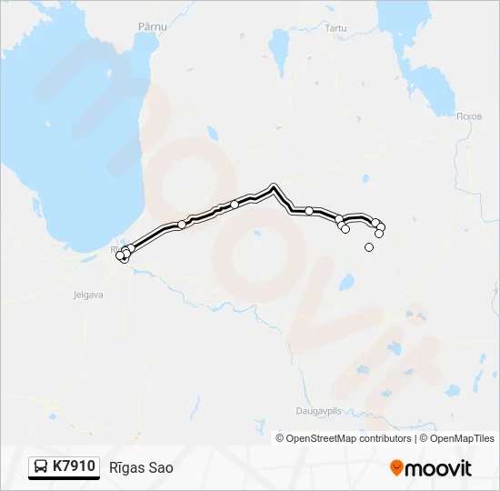Автобус K7910: карта маршрута