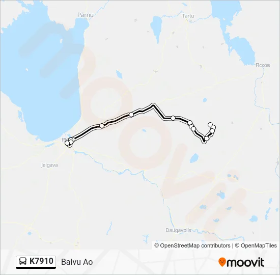 Автобус K7910: карта маршрута