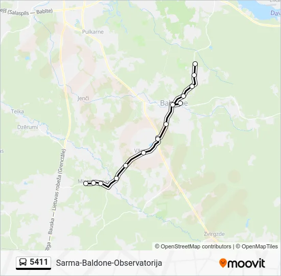 Автобус 5411: карта маршрута