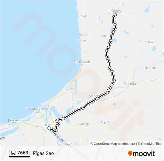 Автобус 7663: карта маршрута