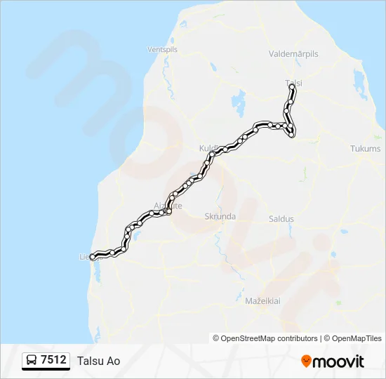Автобус 7512: карта маршрута