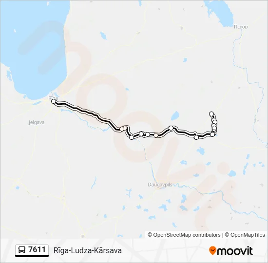 Автобус 7611: карта маршрута