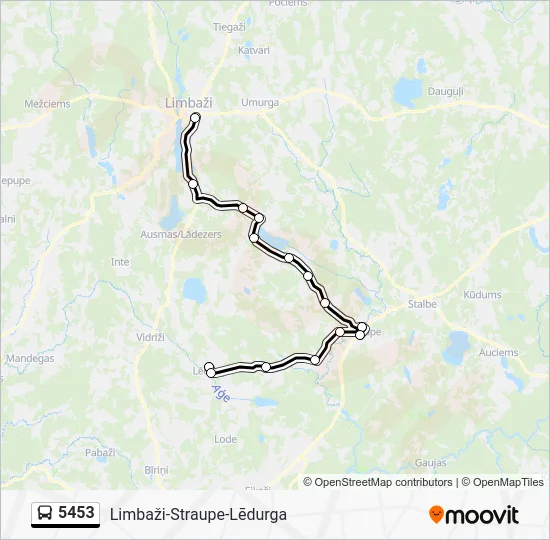 Автобус 5453: карта маршрута