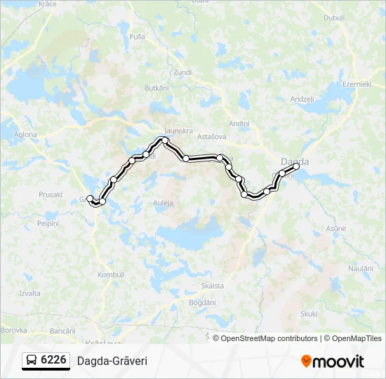 Автобус 6226: карта маршрута