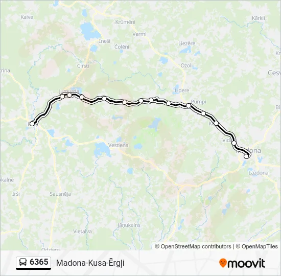 Автобус 6365: карта маршрута