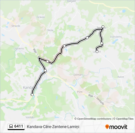 Автобус 6411: карта маршрута
