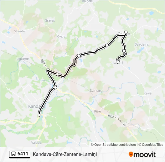 Автобус 6411: карта маршрута