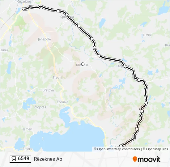 Автобус 6549: карта маршрута