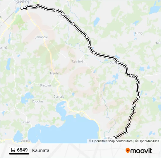 Автобус 6549: карта маршрута