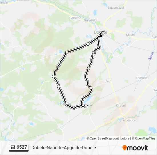 Автобус 6527: карта маршрута
