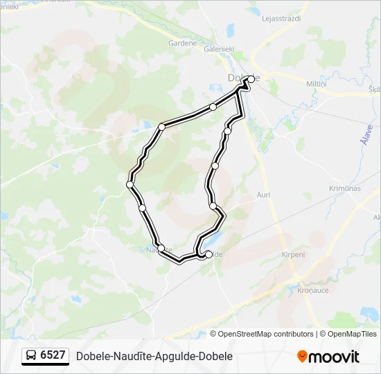 Автобус 6527: карта маршрута
