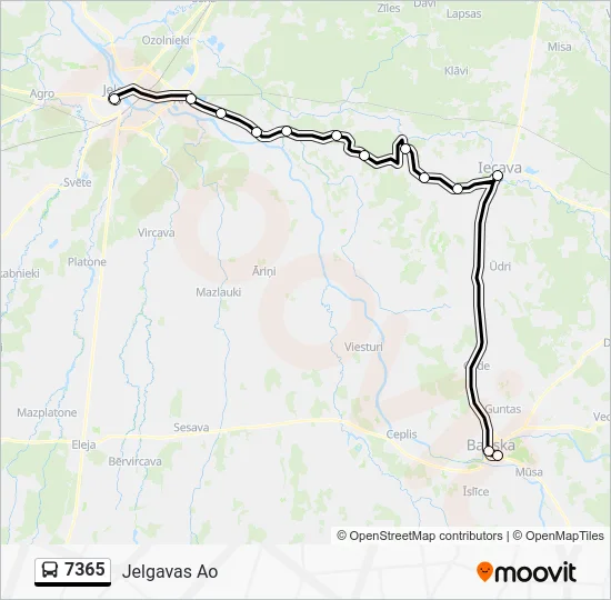Автобус 7365: карта маршрута