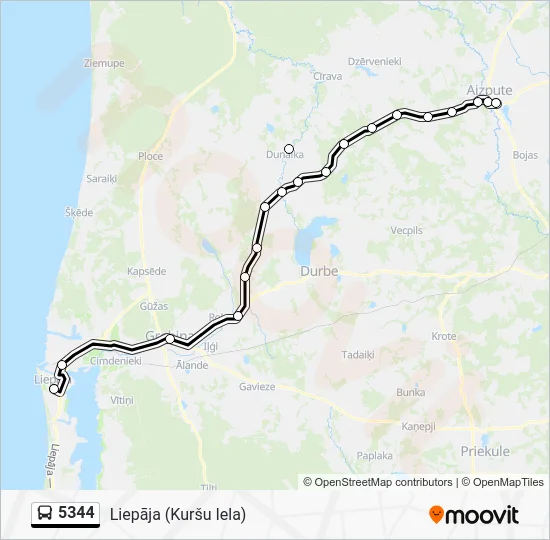 Автобус 5344: карта маршрута