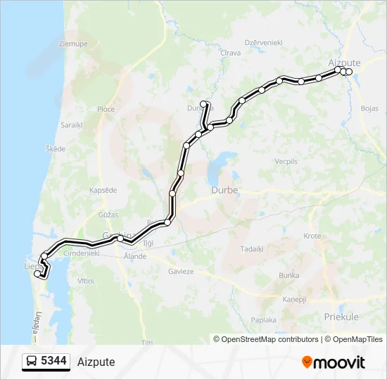 Автобус 5344: карта маршрута