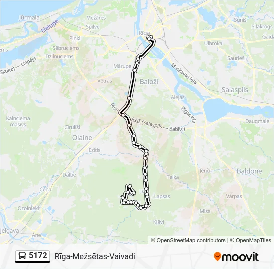 Автобус 5172: карта маршрута