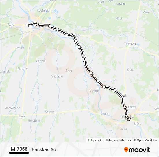 Автобус 7356: карта маршрута