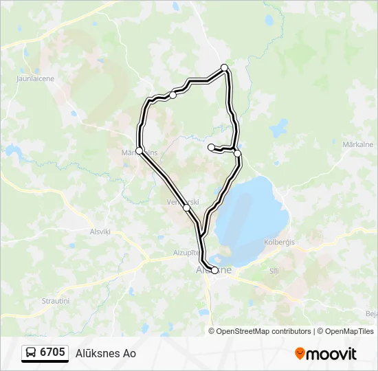 Автобус 6705: карта маршрута