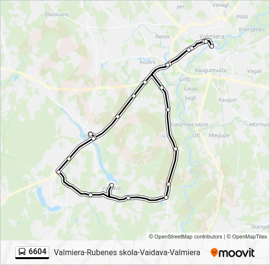 Автобус 6604: карта маршрута