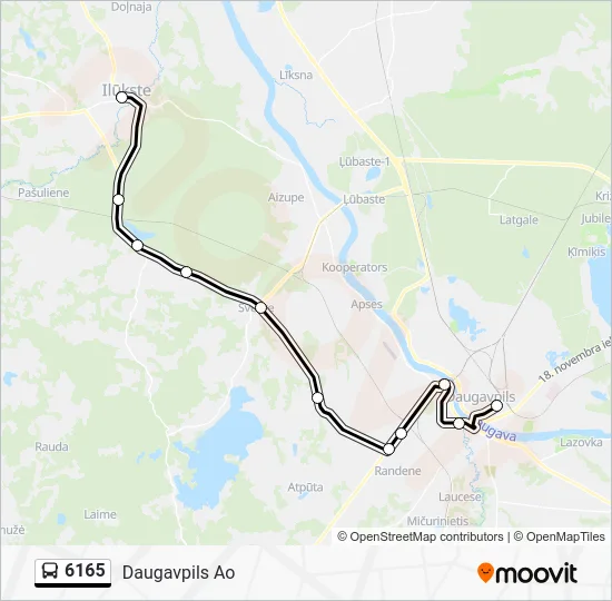 Автобус 6165: карта маршрута