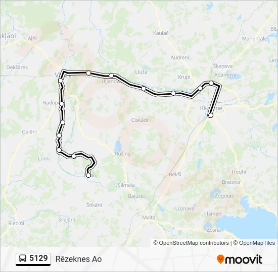Автобус 5129: карта маршрута